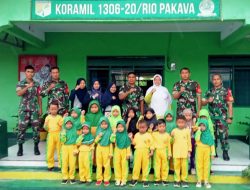 TK Aisyiah Desa Polanto Jaya berkunjung ke Koramil Rio Pakava